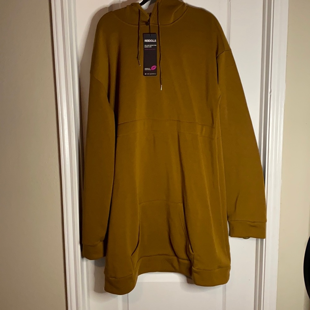 The dolls hooded sweater dress camel color